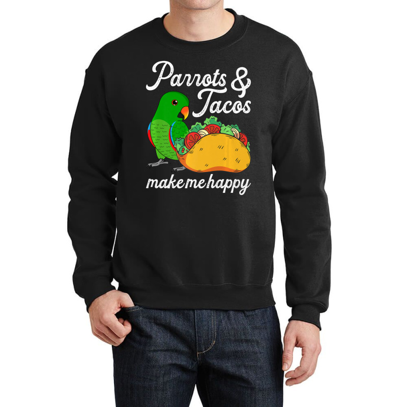 Parrots & Tacos I Kawaii Food I Male Eclectus Crewneck Sweatshirt by namnguyen | Artistshot