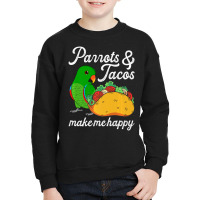 Parrots & Tacos I Kawaii Food I Male Eclectus Youth Sweatshirt | Artistshot