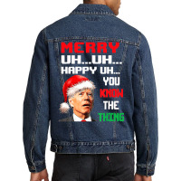 Merry Christmas Santa Joe Biden Men Women Xmas Men Denim Jacket | Artistshot