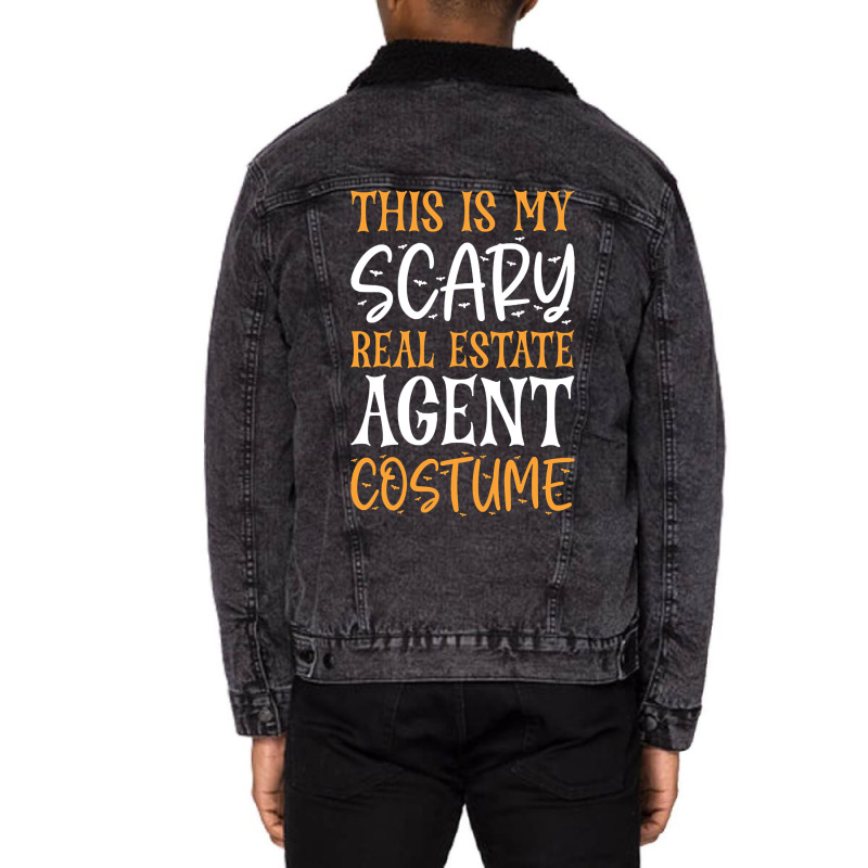 Hot Trend This Is My Scary Real Estate Agent Costume Unisex Sherpa-lined Denim Jacket | Artistshot