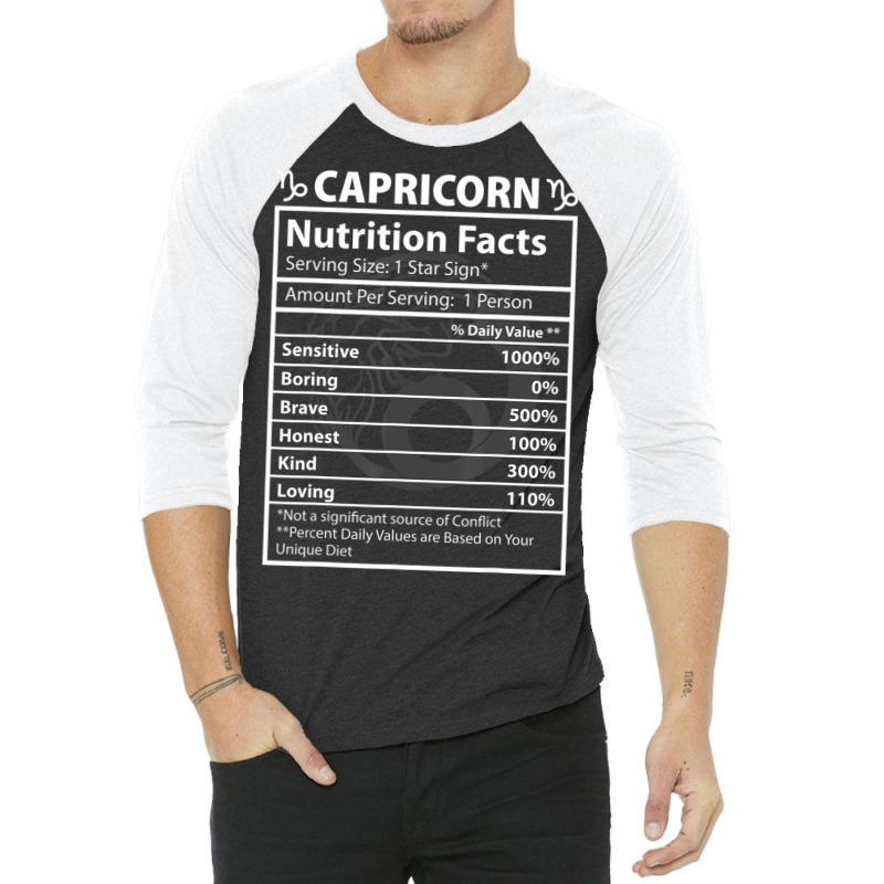 Trending Capricorn Nutritional Facts Astrology 3/4 Sleeve Shirt | Artistshot