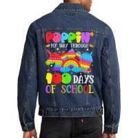 Poppin Through 100 Days Of School Pop It Gifts Boys Girls T Shirt Men Denim Jacket | Artistshot