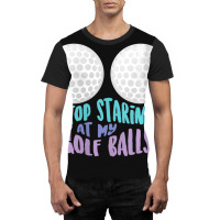 Womens Stop Staring At My Golf Balls Cute Golfing Joke V-neck Graphic T-shirt | Artistshot