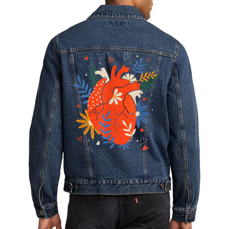 Valentine Flower Heart T Shirt Men Denim Jacket by javauxswar | Artistshot