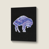 Limited Edition Buffalo Zebra Blue And Pink Portrait Canvas Print | Artistshot