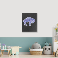 Limited Edition Buffalo Zebra Blue And Pink Portrait Canvas Print | Artistshot