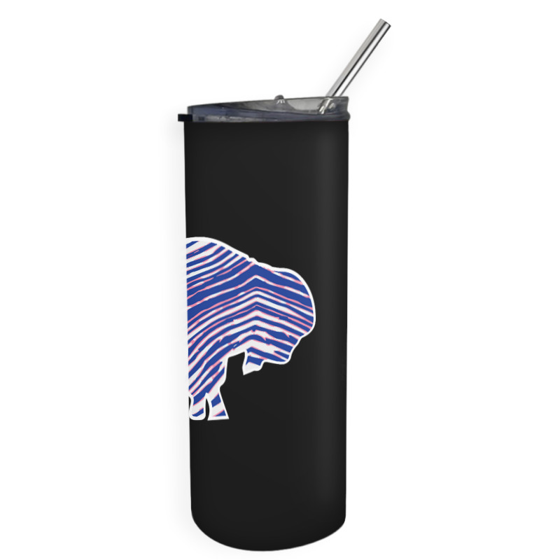 Limited Edition Buffalo Zebra Blue And Pink Skinny Tumbler | Artistshot