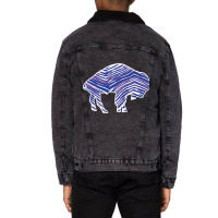 Limited Edition Buffalo Zebra Blue And Pink Unisex Sherpa-lined Denim Jacket | Artistshot