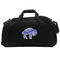 Limited Edition Buffalo Zebra Blue And Pink Active Duffel | Artistshot