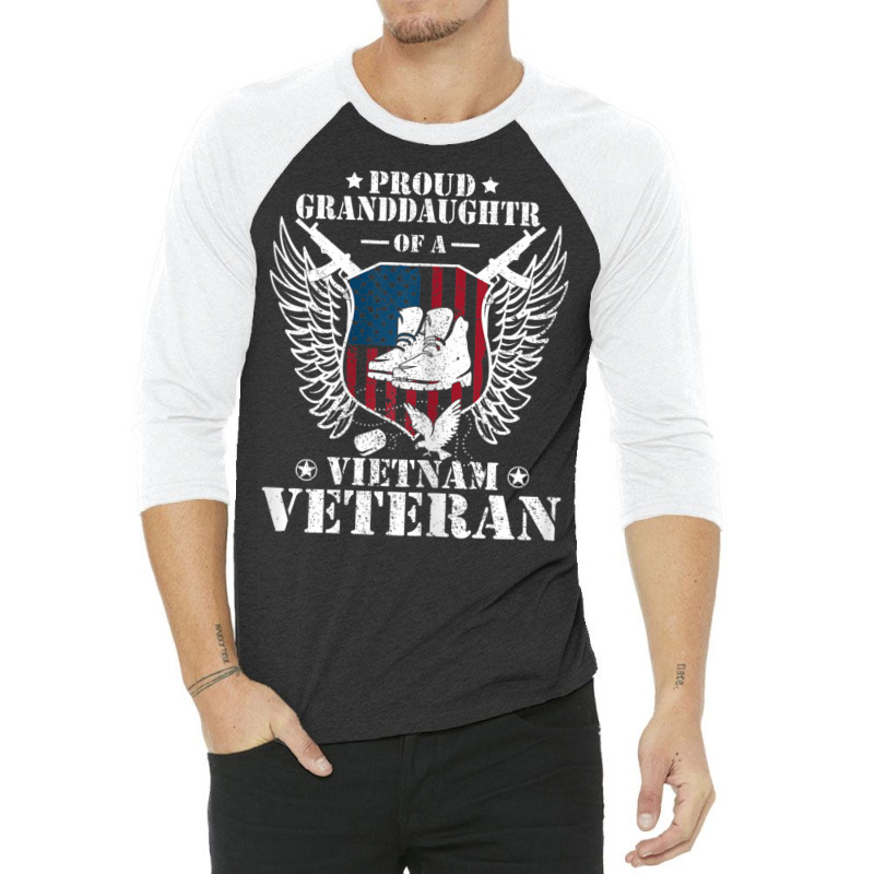 Hot Trend Proud Grand Daughter Of A Vietnam Veteran 3/4 Sleeve Shirt by femalesbaubles | Artistshot