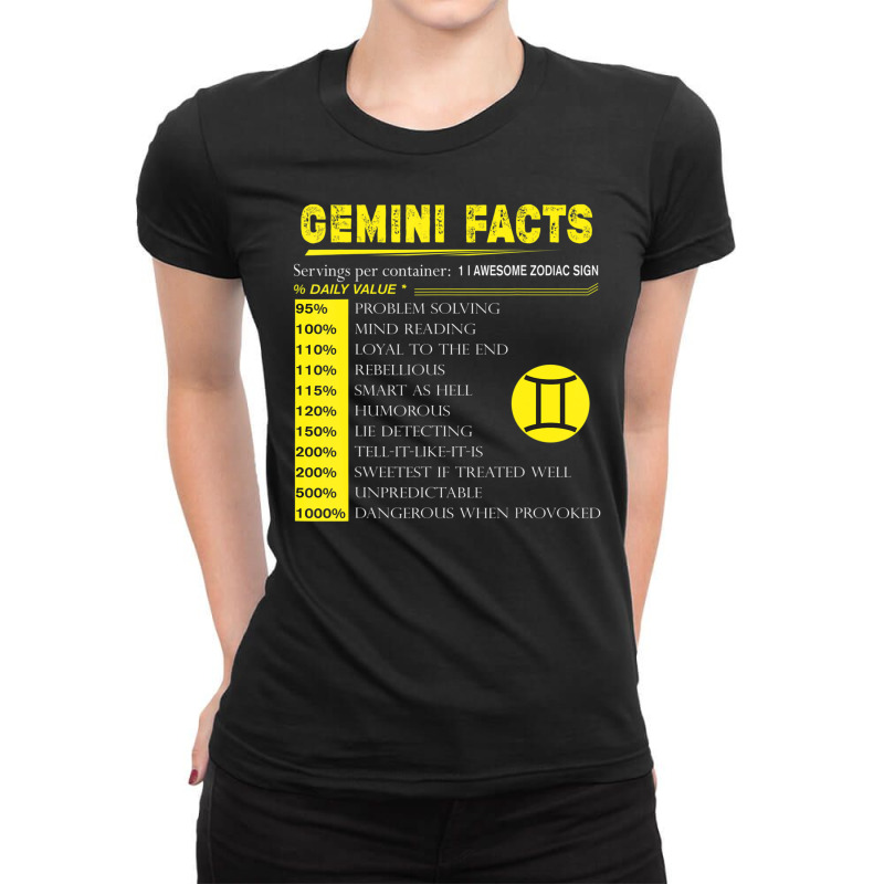 Hot Trend Gemini Facts Zodiac Gemini Birthday Ladies Fitted T-Shirt by michaelyounger19 | Artistshot