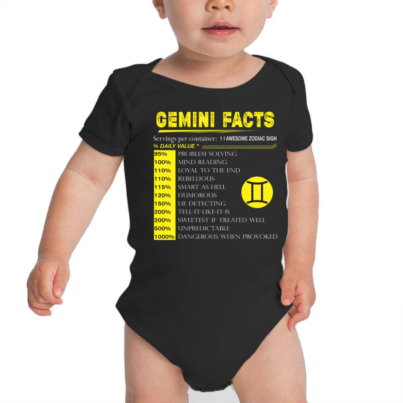 Hot Trend Gemini Facts Zodiac Gemini Birthday Baby Bodysuit by michaelyounger19 | Artistshot