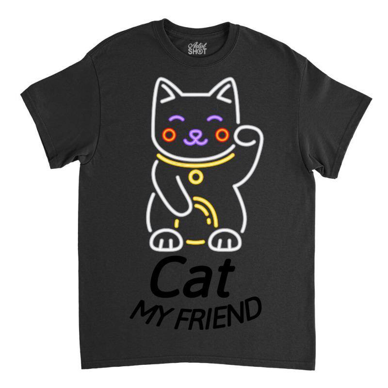 Smiling Friends Cat Cat Neon Classic T-shirt | Artistshot