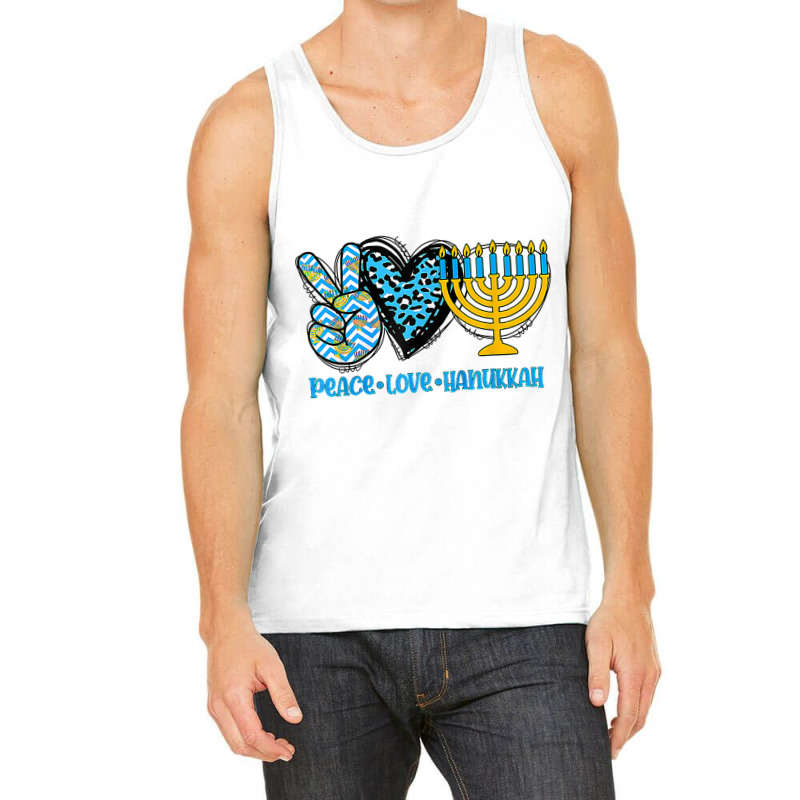 Peace Love Hanukkah Leopard Hanukkah Menorah Jewish T Shirt Tank Top | Artistshot