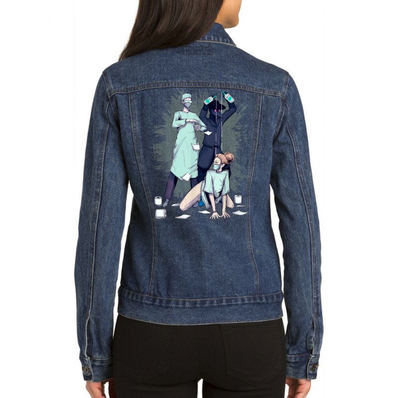 Sanitizer T Shirt Ladies Denim Jacket by omano | Artistshot