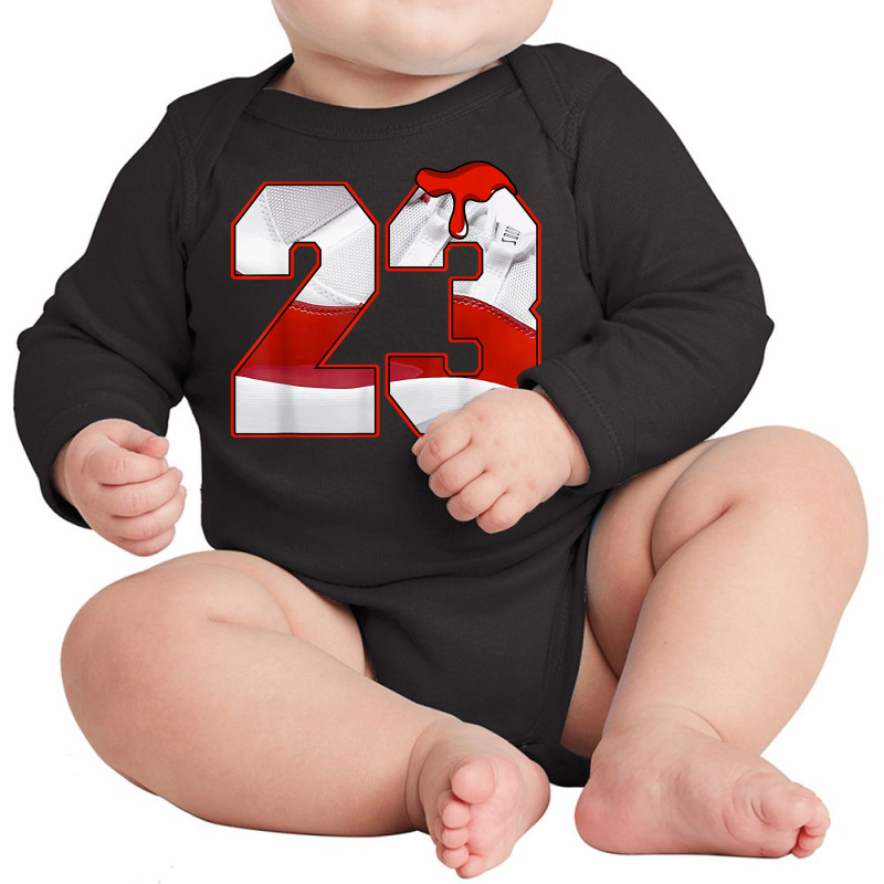 Design Number 23 Drip Shoes Cherry 11s Tee, 11 Retro Cherry T Shirt Long Sleeve Baby Bodysuit | Artistshot