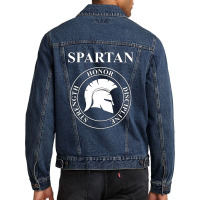 Hot Trend Spartan Warrior Virtues Of Sparta Men Denim Jacket | Artistshot