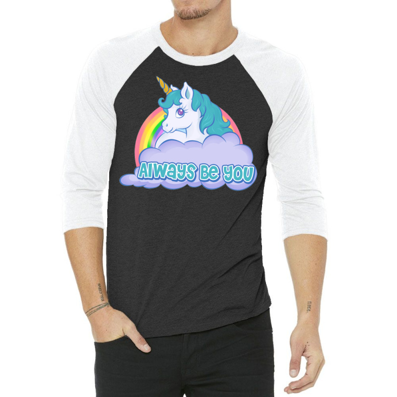 Always Be You Unicorn  (dwayne Johnson) Bob Stone   Central Intelligen 3/4 Sleeve Shirt by aashekfongwah | Artistshot