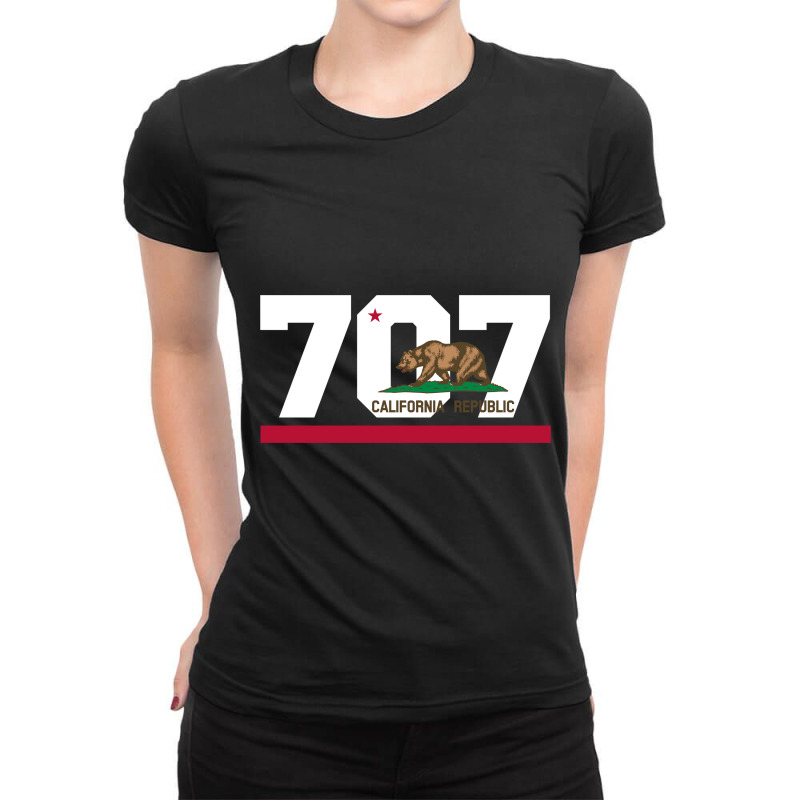 Area Code 707 Shirt - Sonoma California Ladies Fitted T-Shirt by GARRICKFULLER | Artistshot