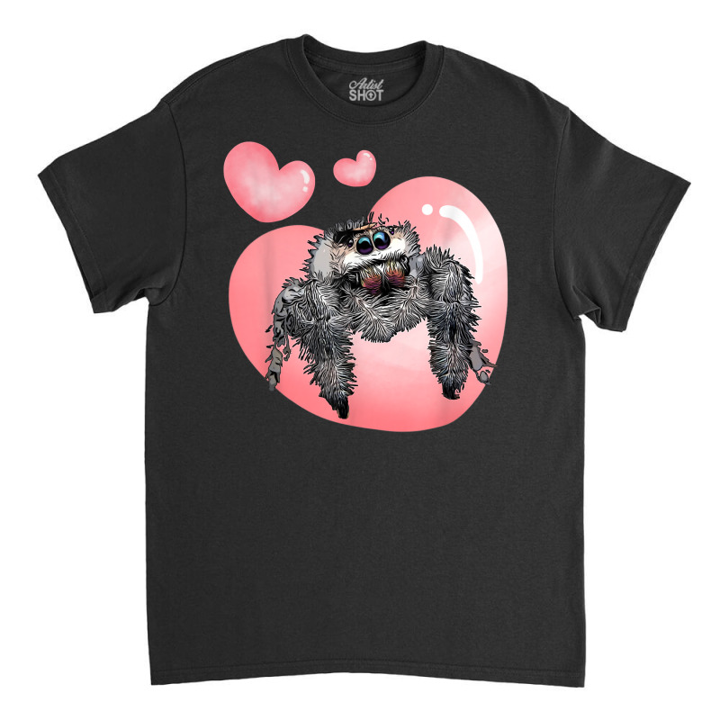 Cute Jumping Spider Love, Regal Spooder, Arachnid Valentines T Shirt Classic T-shirt by saterseim | Artistshot