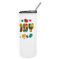 Daddy Brick Builder Funny Blocks Master Builder Dad T Shirt Skinny Tumbler | Artistshot