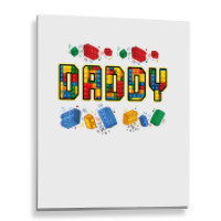 Daddy Brick Builder Funny Blocks Master Builder Dad T Shirt Metal Print Vertical | Artistshot