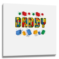 Daddy Brick Builder Funny Blocks Master Builder Dad T Shirt Metal Print Square | Artistshot