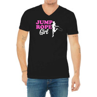 Jump Rope Girl Skipping Rope Rope Jumping Woman Gym Workout T Shirt V-neck Tee | Artistshot