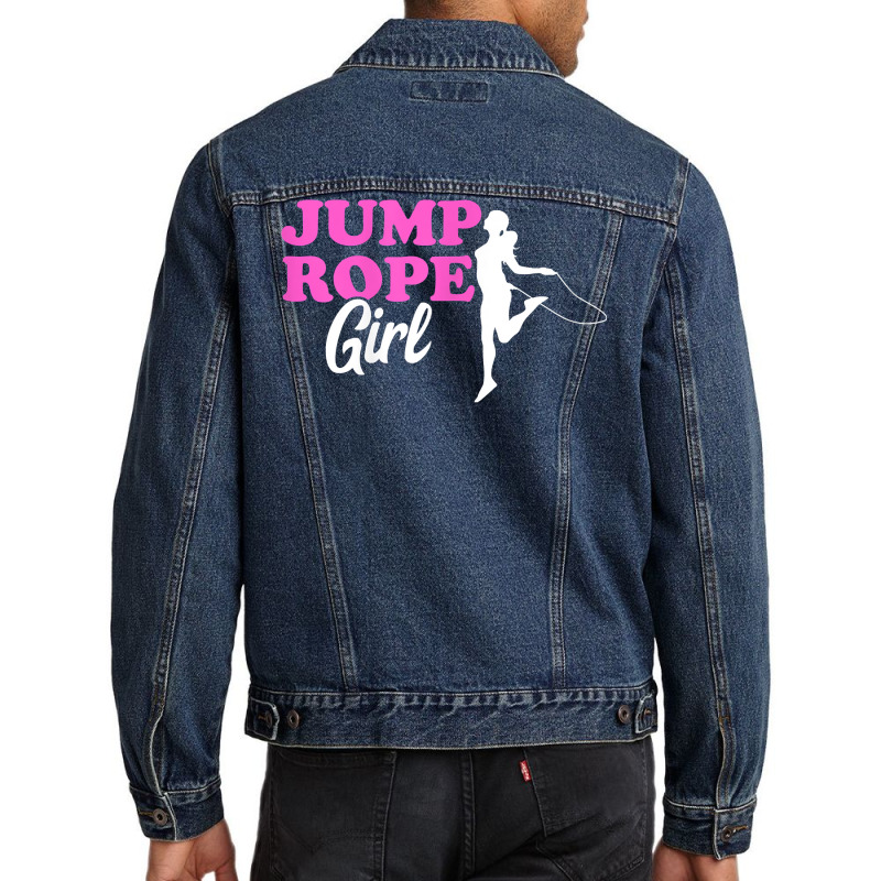 Jump Rope Girl Skipping Rope Rope Jumping Woman Gym Workout T Shirt Men Denim Jacket | Artistshot