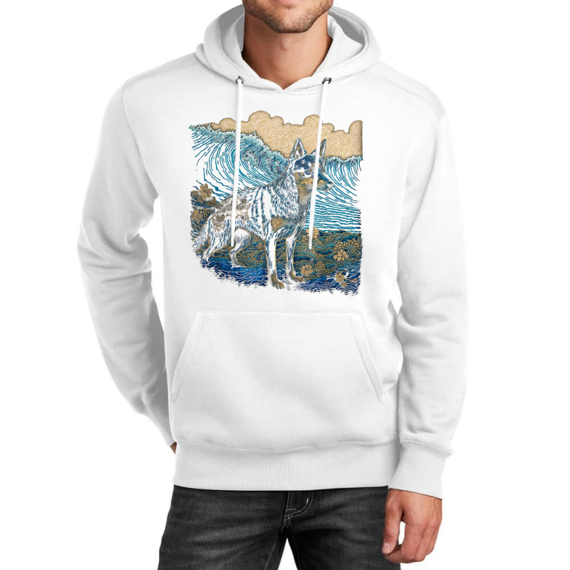 Surrealism Japanese Painting Australian Kelpie Dog T Shirt Unisex Hoodie by kleebbi | Artistshot