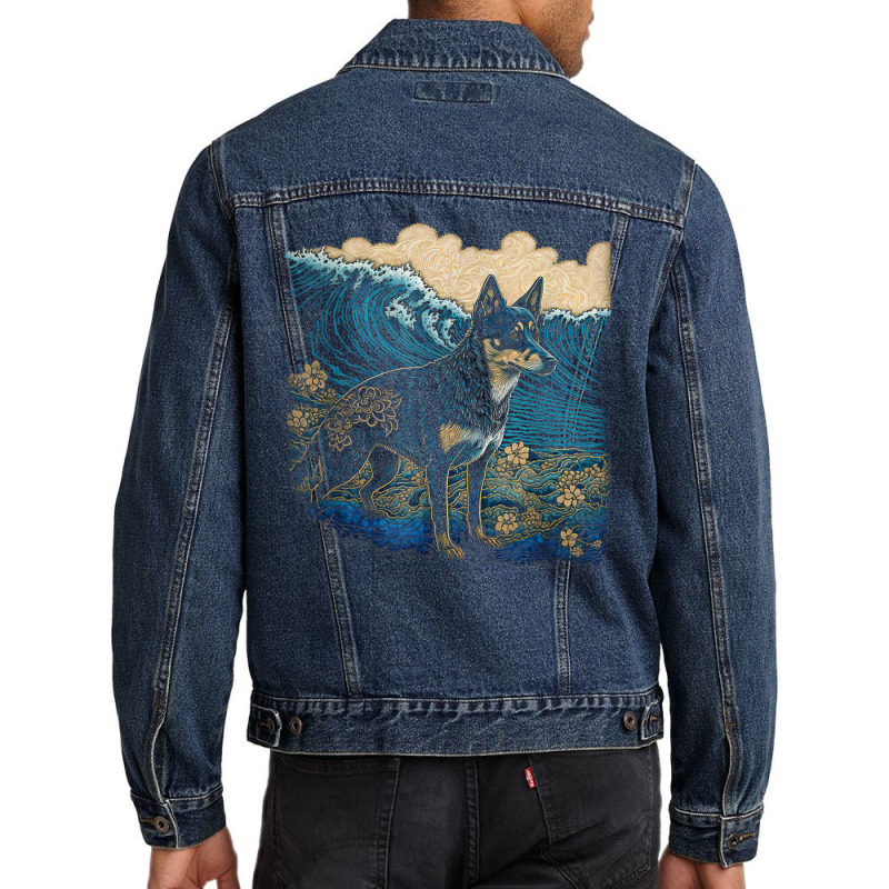 Surrealism Japanese Painting Australian Kelpie Dog T Shirt Men Denim Jacket by kleebbi | Artistshot