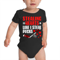 Stealing Hearts Like I Steal Pucks Valentines Day Ice Hockey T Shirt Baby Bodysuit | Artistshot