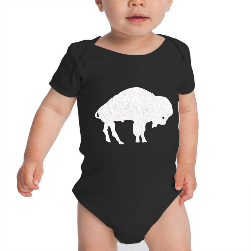 Limited Edition Distressed Standing Buffalo White Baby Bodysuit by michealyoungerlk01 | Artistshot