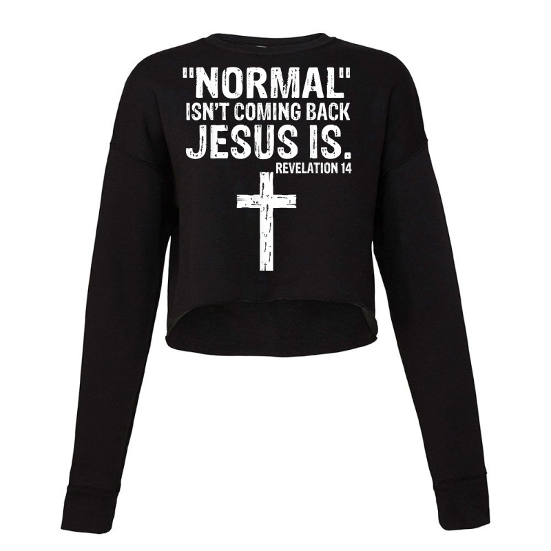 Normal Isn't Coming Back But Jesus Is Revelation 14 Costume T Shirt Cropped Sweater by delredske | Artistshot