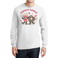 Perfect Couple Cute Donut And Coffee Funny Valentine Couples T Shirt Long Sleeve Shirts | Artistshot