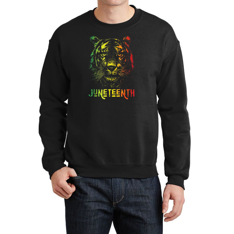 Tiger Juneteenth Cool Black History African American Flag Crewneck Sweatshirt by salma55 | Artistshot