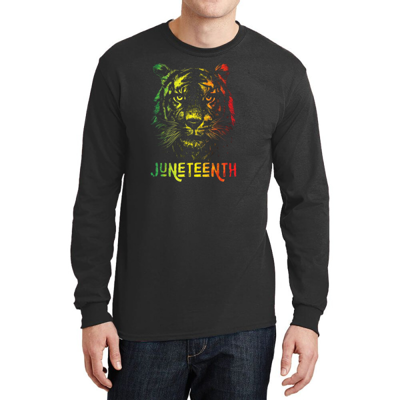 Tiger Juneteenth Cool Black History African American Flag Long Sleeve Shirts by salma55 | Artistshot