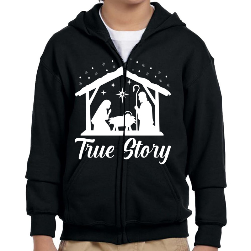 True Story Christmas Christian Religion Religious Xmas Youth Zipper Hoodie by longho | Artistshot