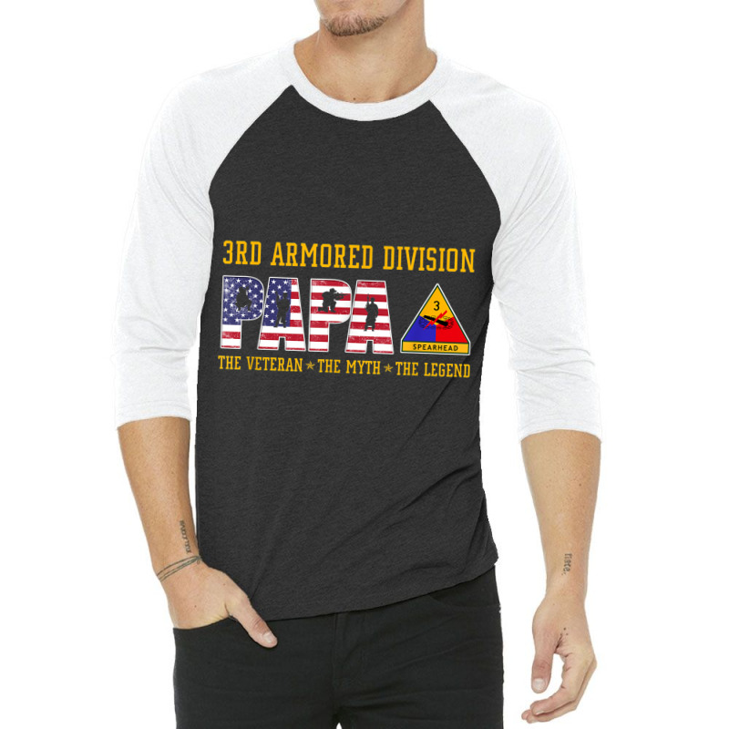 3rd Armored Division Papa The Veteran The Legend 3/4 Sleeve Shirt by ALFREDMCGOWAN | Artistshot