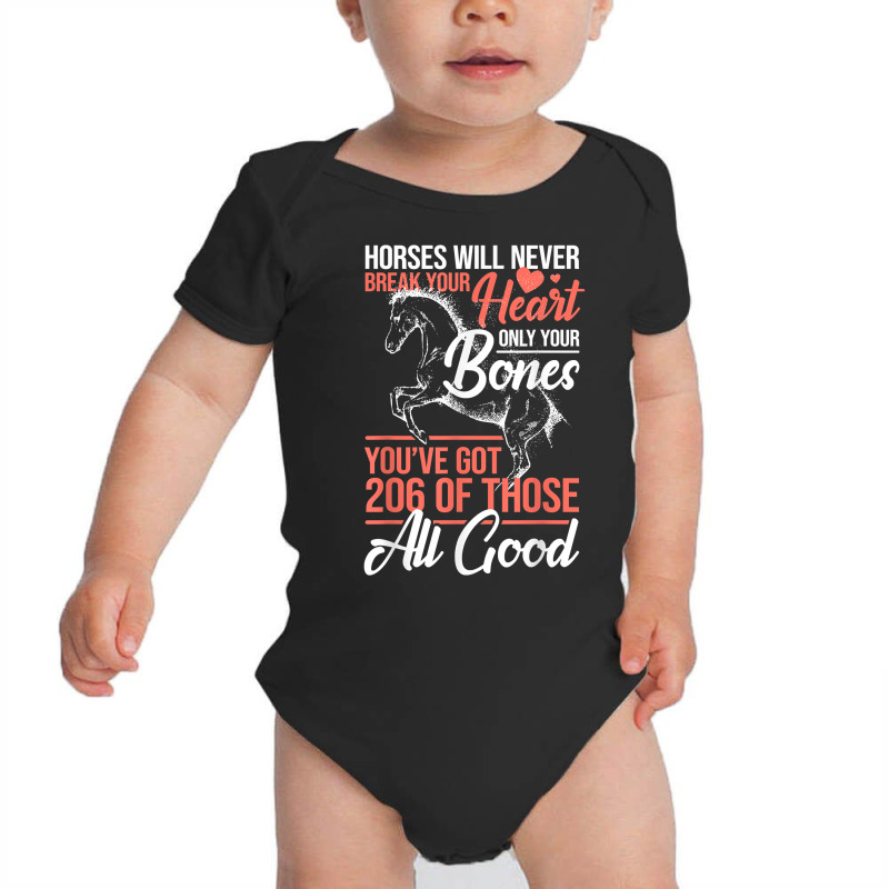 Horse Rider   Horses Will Never Break Your Heart   Horse T Shirt Baby Bodysuit by kulowbu | Artistshot