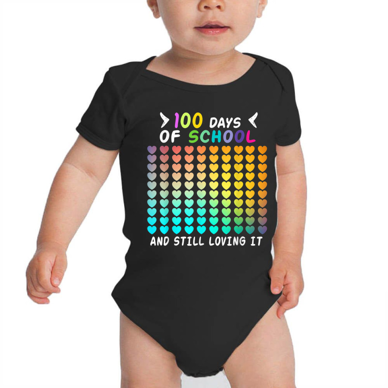 100 Days Of School And Still Loving It Hearts Cool 100th Day T Shirt Baby Bodysuit | Artistshot