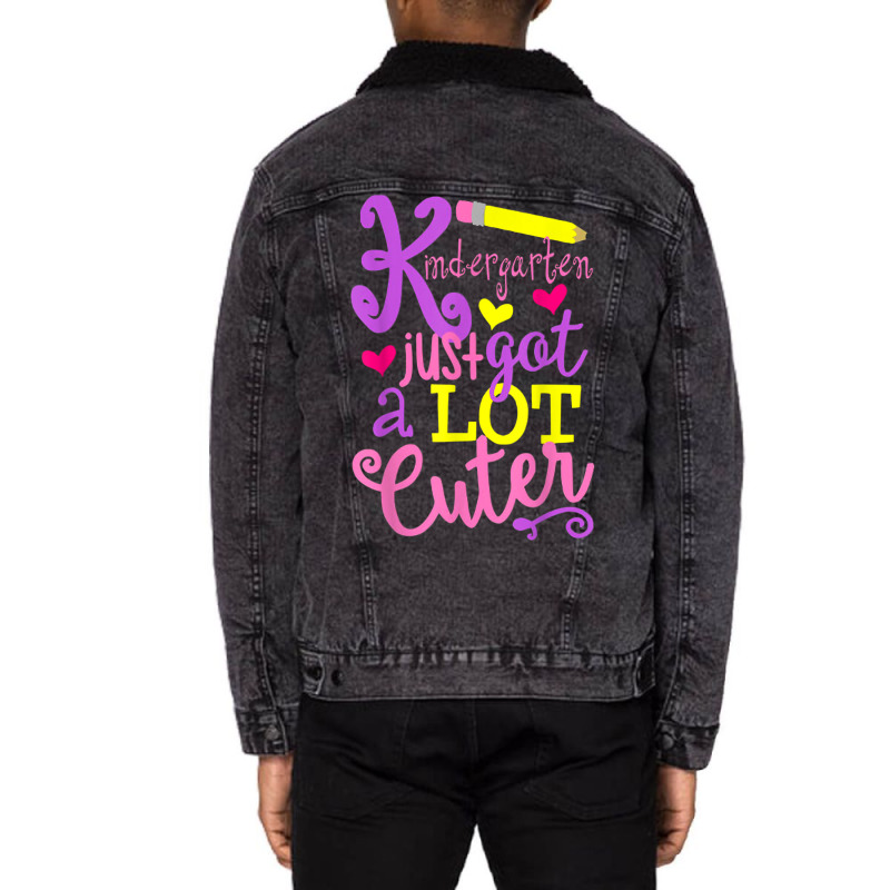 Kindergarten Just Got A Lot Cuter Back To School Kid Unisex Sherpa-lined Denim Jacket | Artistshot