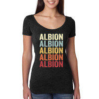 Albion Illinois Albion Il Retro Vintage Text T Shirt Women's Triblend Scoop T-shirt | Artistshot