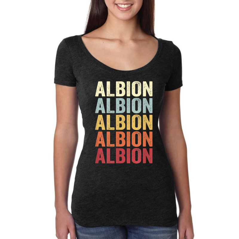 Albion Illinois Albion Il Retro Vintage Text T Shirt Women's Triblend Scoop T-shirt by brict6eguo | Artistshot