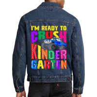 Kindergarten Monster Truck Back To School Boys Gift Men Denim Jacket | Artistshot