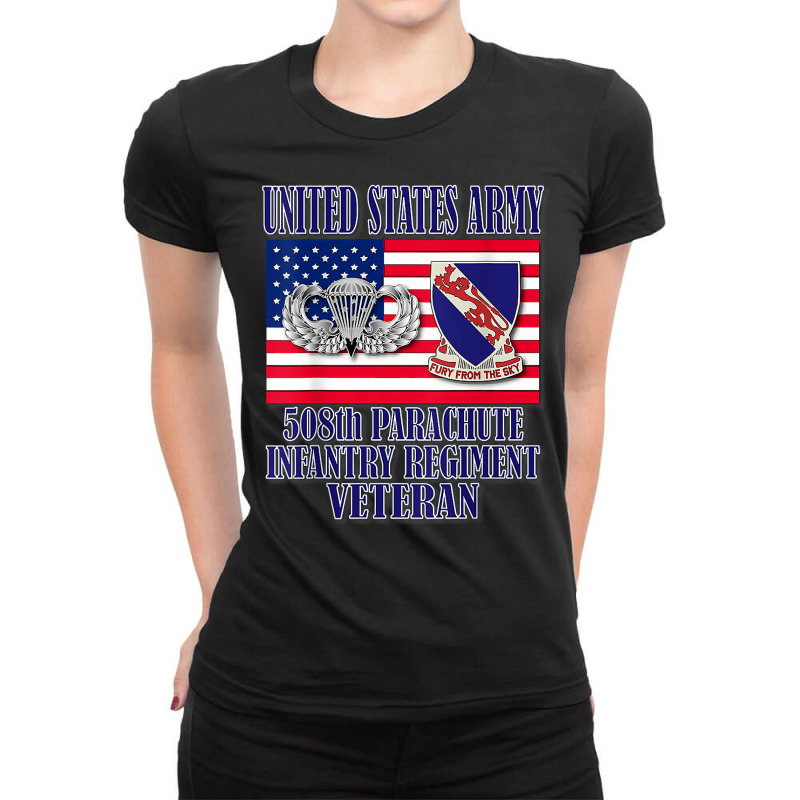 508th Parachute Infantry Regiment Veteran (back Design) T Shirt Ladies Fitted T-Shirt by kaykemyjoa | Artistshot