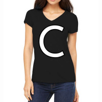 C  Alphabet Letter Capital Uppercase Word Number Mark T Shirt Women's V-neck T-shirt | Artistshot