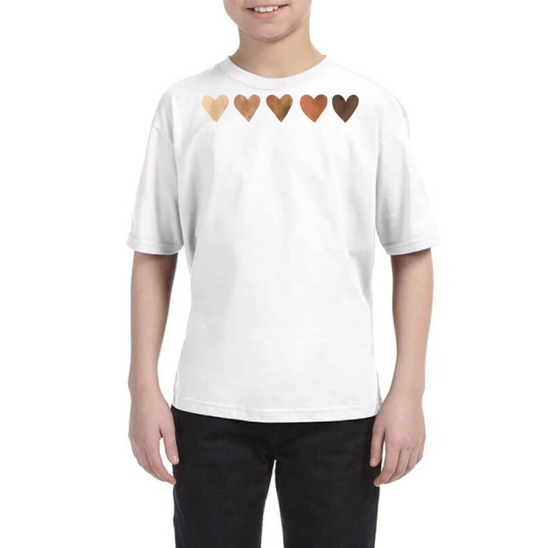 Diversity Heart Skin Tones Black Pride Melanin Kindness Gift T Shirt Youth Tee | Artistshot