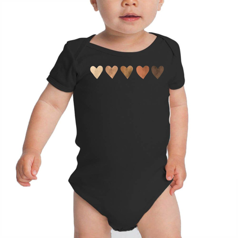 Diversity Heart Skin Tones Black Pride Melanin Kindness Gift T Shirt Baby Bodysuit | Artistshot