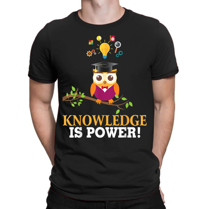 Knowledge Is Power  Owl Back To School Teacher Stud T-shirt | Artistshot